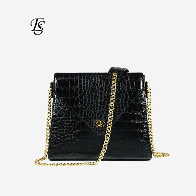 

ESHUNFA 2019 new fashion female shoulder diagonal cross bag metal buckle mini chain small square bag ESCX192 4334