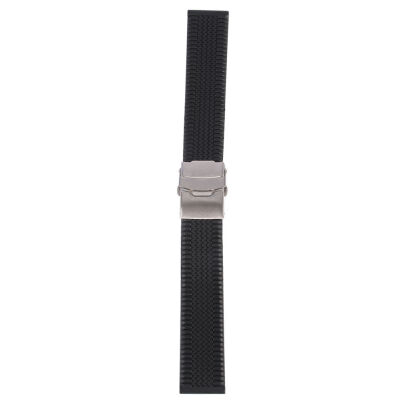 

New Silicone Rubber Watch Strap Band Deployment Buckle Waterproof 20 22 24mm