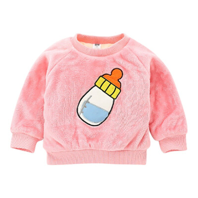 

Winter Warm Baby Girl Boy Sweatshirt Long Sleeve Cute Printed O-Neck Thick Sweatshirts Tops