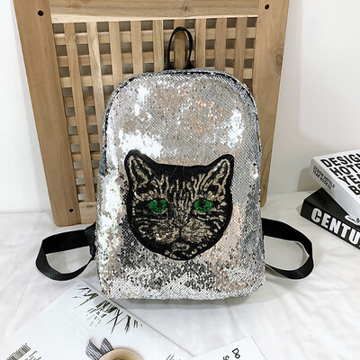 

Tailored Women Cat Color Matching Wild Fashion Leisure Travel Bag Student Bag Backpack