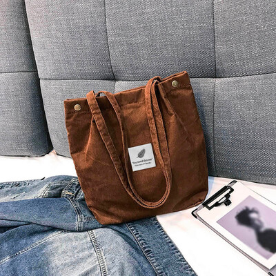 

Tailored Fashion Women Corduroy Pure Color Shoulder Bag Satchel Tote Hand Bag Travel Bag