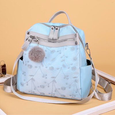 

Tailored Womens Fashion Lace Backpack Embroidery Bag Anti-Theft Shoulder Bag Leisure