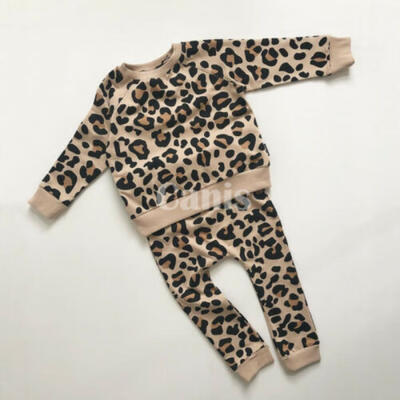 

UK Toddler Kids Baby Girl Winter Clothes Leopard Tops Pants Outfit Set Tracksuit