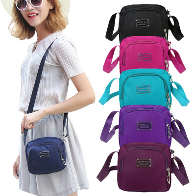 

New Fashion Women Crossbody Bag Nylon Waterproof Zipper Fastening Pockets Solid Shoulder Bag