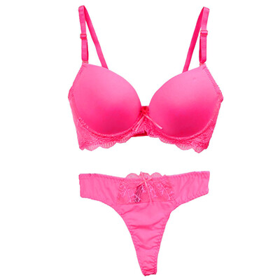 

〖Follure〗Womens Fashion New Sexy Lace T-Pants Bra Suit Large Size Ladys Underwear Suit