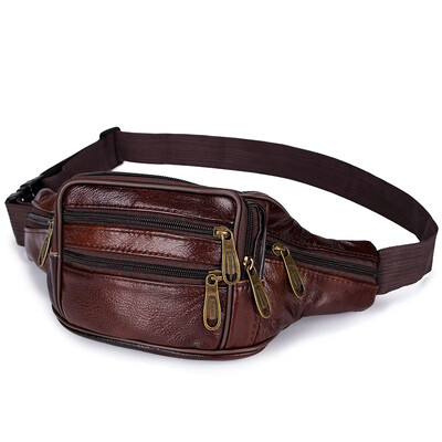 

Tailored Fashion Simple Neutral Outdoor Leather Messenger Bag Waist Bag Chest Bag