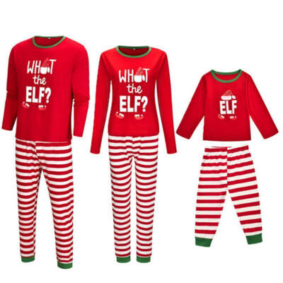 

Family Matching Christmas Pajamas Set Women Baby Kids Elf Sleepwear Nightwear