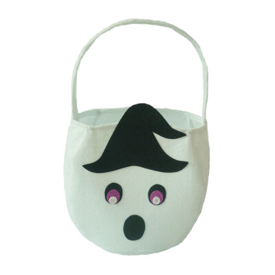 

Cute Cartoon Felt Halloween Tote Bag With Handle Gift Candy Treat Bags PumpkinWhite GhostBlack Cat