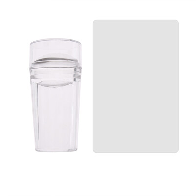 

2pcsset Nail Art Transparent Stamper Transparent Handle Silica Gel Scraper