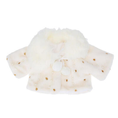 

Winter Baby Girls Faux Fur Pearl Velvet 45 Sleeves Solid Princess Coat