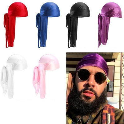 

Homme Femme Soyeux Durag Bandanna Turban Chapeau Perruques Doo Rag Motard