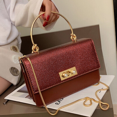 

Bag women 2019 new ins fashion casual handbag sequin chain shoulder slung small square bag