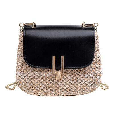 

Straw Woven Shoulder Small Messenger Handbags Women Chain Crossbody Bags