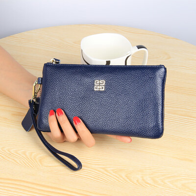 

The first layer of cowhide 2019 new womens zipper Europe&the United States long paragraph wallet wallet wallet leather clutch bag tide
