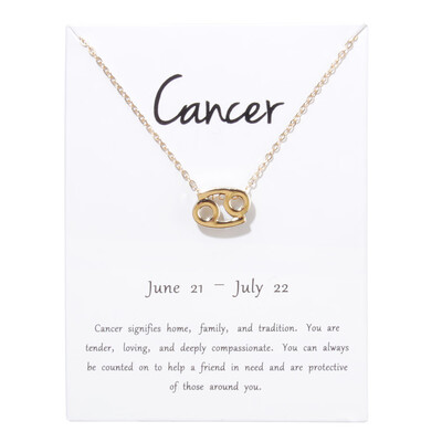 

Message Card 12 Constellations Necklace Woman Jewelry 12 Zodiac Sign Tag Pendant Necklace Birthday Gifts