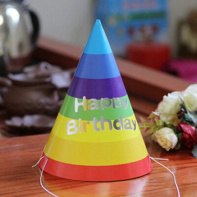 

FUNNYBUNNY Rainbow Birthday Party Cone Hats Birthday Party Decorations Kids Boy Halloween Hat Prince Party Decorations