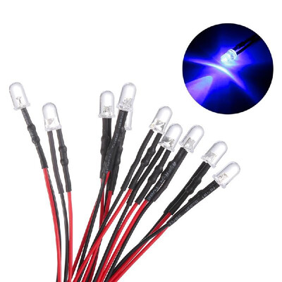 

10Pcs DC 12V 200mm Length 5mm Pre-wired Light-emitting Diode Light Bulb