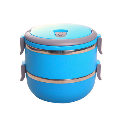 

guangxichuangshengxinfu Stainless Thermo Insulated Thermal Food Container Bento Round Lunch Box 1-4Layer