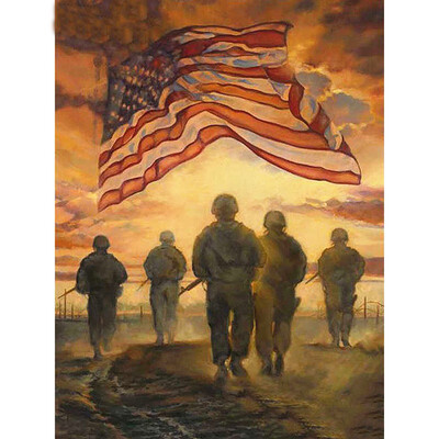 

kirin show 5D Diamond Painting American Army Paint With Diamonds Art Picture Rhinestone Diamond Mosaic Flag Full drill Craft Kit