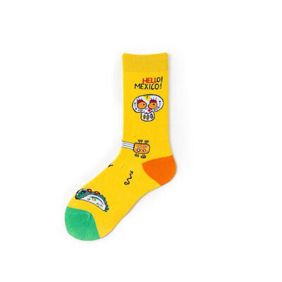 

Cotton Crew Socks Fashionable Cute Soft Breathable Printed Socks For Women Sized 36-42