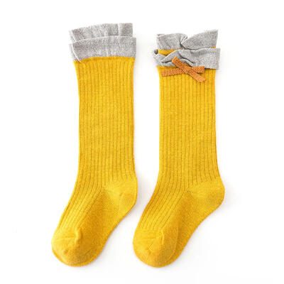 

Cute Baby Kid Socks Girls Bow Lace Knee High Soft Long Tube Cotton Stocking