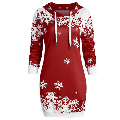

Starmoon Fashion Women Merry Christmas Snowflake Printed Tops Hooded Sweatshirt Blouse