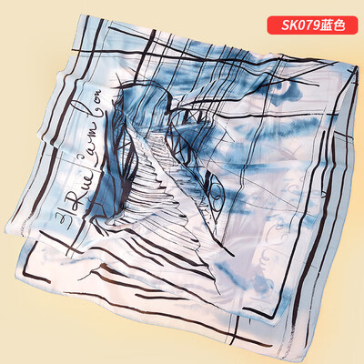 

New fashion scarves female new silk satin printing sailboat pattern scarf European&American style clothing decorative shawl SK079