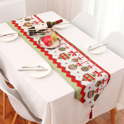 

〖Follure〗Creative Christmas Cotton Linen Tablecloth Table Flag Desktop Decoration