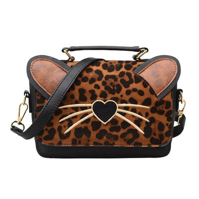 

Women Cat Leopard Shoulder Bag Leather Handbag Crossbody Messenger Bags