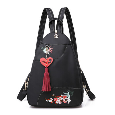 

Ethnic style shoulder bag embroidery Oxford cloth backpack leisure light embroidery