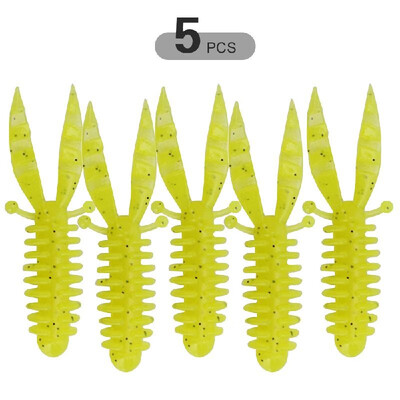 

5PCS Soft Shrimp 55cm 15g Bait Soft Lures 10cm 10g Swimbait for Freshwater Fishing