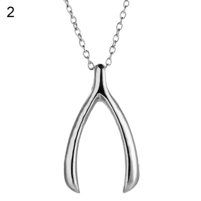 

Magical Wishbone Pendant Necklace Good Luck Charm Clavicle Chain Jewelry Gift