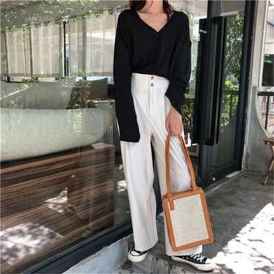

Starmoon Fashion Large Size Loose V-Neck Long-Sleeved Shirt Womens Shirt Chiffon Shirt
