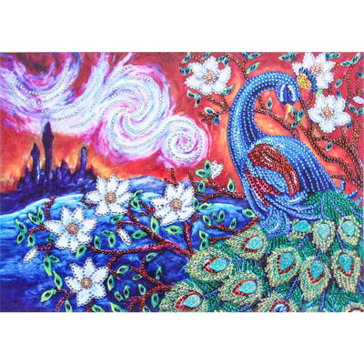 

5D DIY Special Shaped Diamond Painting Peafowl Cross Stitch Embroidery