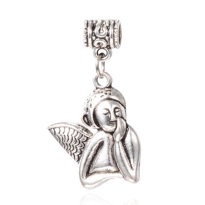 

Tibetan Style Alloy European Dangle Beads Large Hole Pendants Angel Antique Silver 42mm Hole 5mm