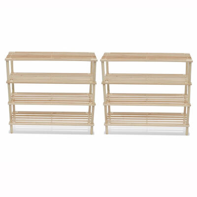 

Wooden Shoe Racks 2 pcs 4-Tier Shoe Shelf Storage