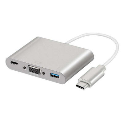 

3 In 1 USB C Hub Type C To VGA USB 30 PD Charging Port Adapter