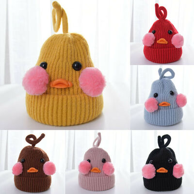 

Winter Toddler Kids Baby Boy Girl Fur Pom Hat Warm Knit Cute Bobble Beanie Cap