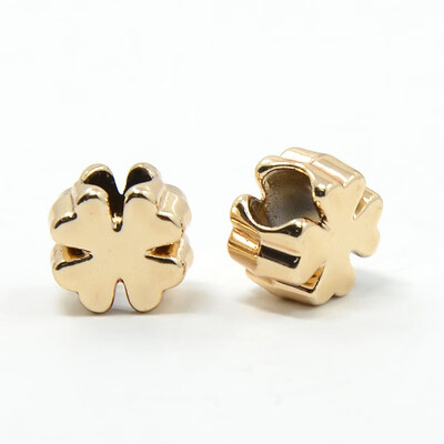 

Clover Alloy European Beads Large Hole Beads Golden Cadmium Free Lead Free&Nickel Free 10x10x6mm Hole 5mm