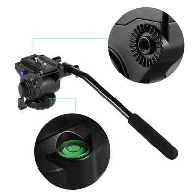 

Professional Photography Video 65mm Base Diameter Fluid Drag Tilt Hydraulic Damping Head with Quick Release Plate for DSLR Camera