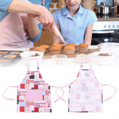 

Greensen Kids Thicken Cotton Pockets Apron BBQ Apron Crafts Baking Chefs Kitchen Cooking