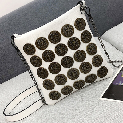 

Tailored Unisex Fashion Metallic Dot Shoulder Bag Leather Chain Crossbody Bag Handle Bags