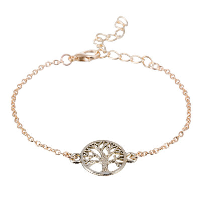 

Lovely Tree Handmade Chain Individual Bracelet with Life Alloy Bangle Bracelet Charm Silver\Gold