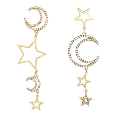 

Fashion Trendy Ladies Jewelry Elegant Crystal Moon Drop Long Earrings