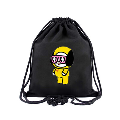 

CAR-TOBBY Kpop BTS New Canvas Drawstring Bags Backpack Student Schoolbag Shoulder Bag Fans Collections