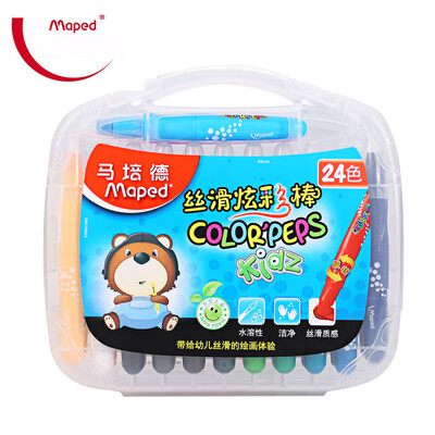

Maped Generic Bright Colorful Bar Water Solubility Crayon with 24 Colors