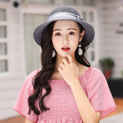 

Hat Female Summer Korean Version Baitie Fishermans Hat Sunhat Sunhat Sunscreen Shade Face UV Protection Travel