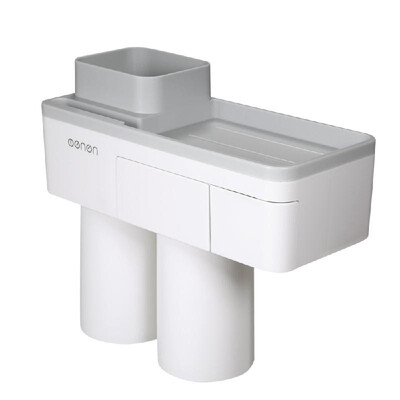 

Multi-functional Wall-mounted Toothbrush Holder Storage Rack Mobile Phone Holder Storage Organizer with TwoThree Cups Home Bathro