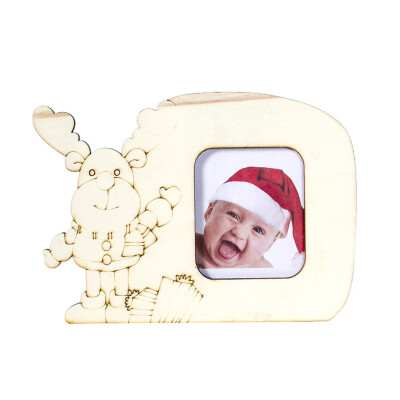 

Siaonvr New wooden Christmas Photo Frame Decorations Photo Ornament Table Decor