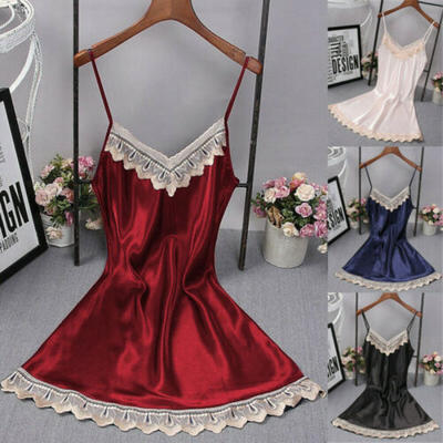 

Sexy Lingerie Women Silk Lace Robe Dress Babydoll Nightdress Nightgown Sleepwear